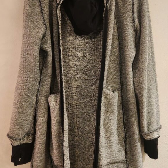 Calvin Klein Marble (Black/Grey/White) Full Zip Performance Fleece Hooded Jacket - Picture 5 of 12